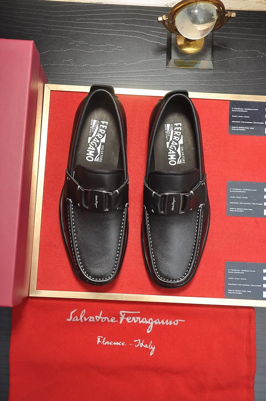 Men's shoes 💰500💶[Ferragamo/Ferragamo] The latest model in the counter. Original imported open-sided high-quality cowhide hand-woven + imported 🐂 cowhide + original luxury metal buckle + original combination outsole. Comparison without pressure 38--44🎉